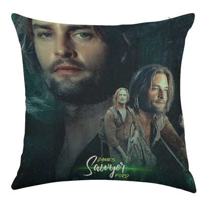 Josh Holloway James Ford Sawyer Lost Linen Throw Pillow Cover