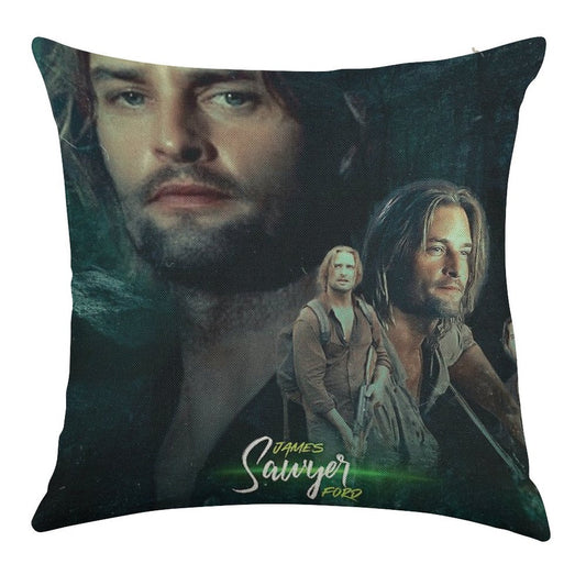 Josh Holloway James Ford Sawyer Lost Linen Throw Pillow Cover