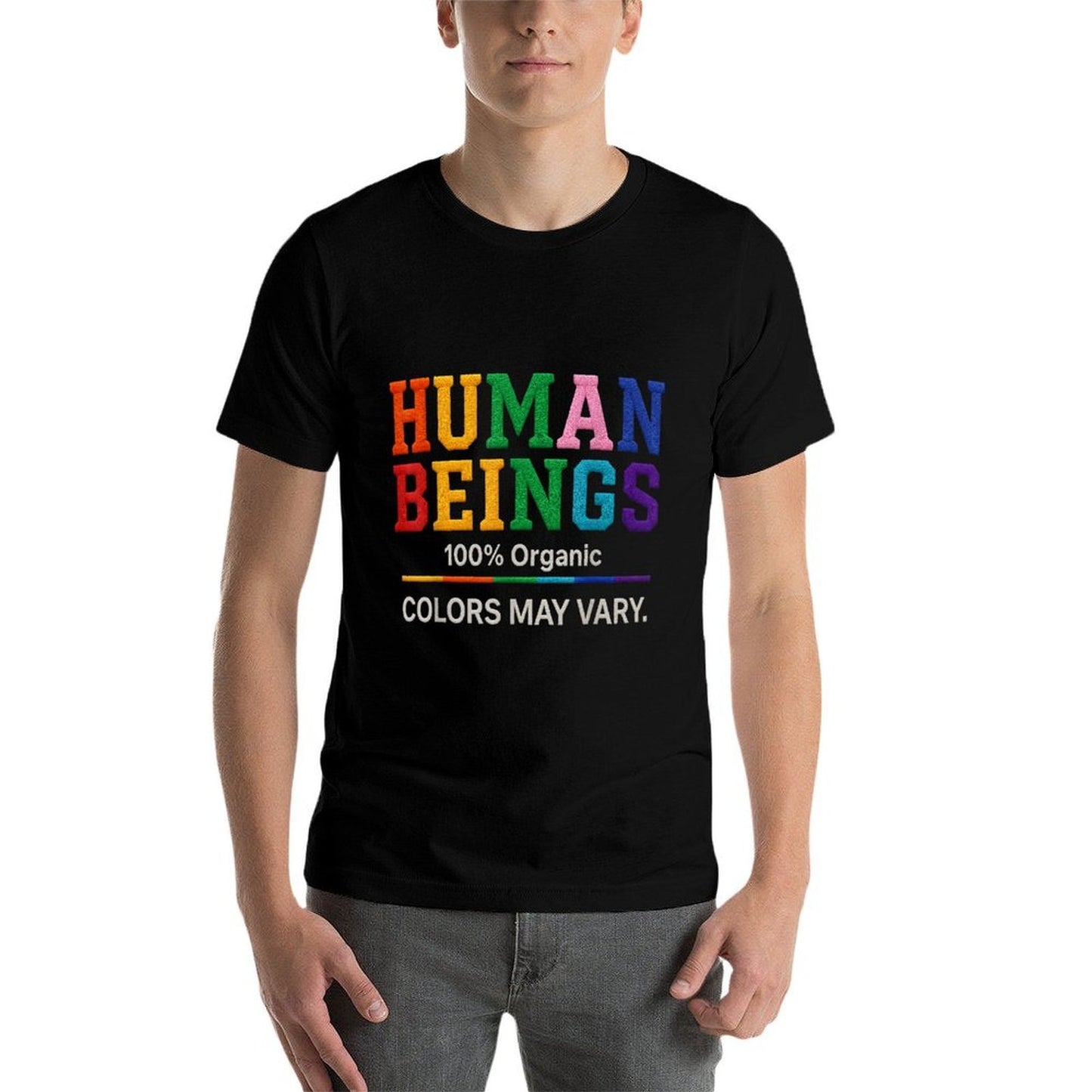 Human Being 100 Organic Colors May Vary LGBT Pride Month  Trendy Pattern T-Shirt