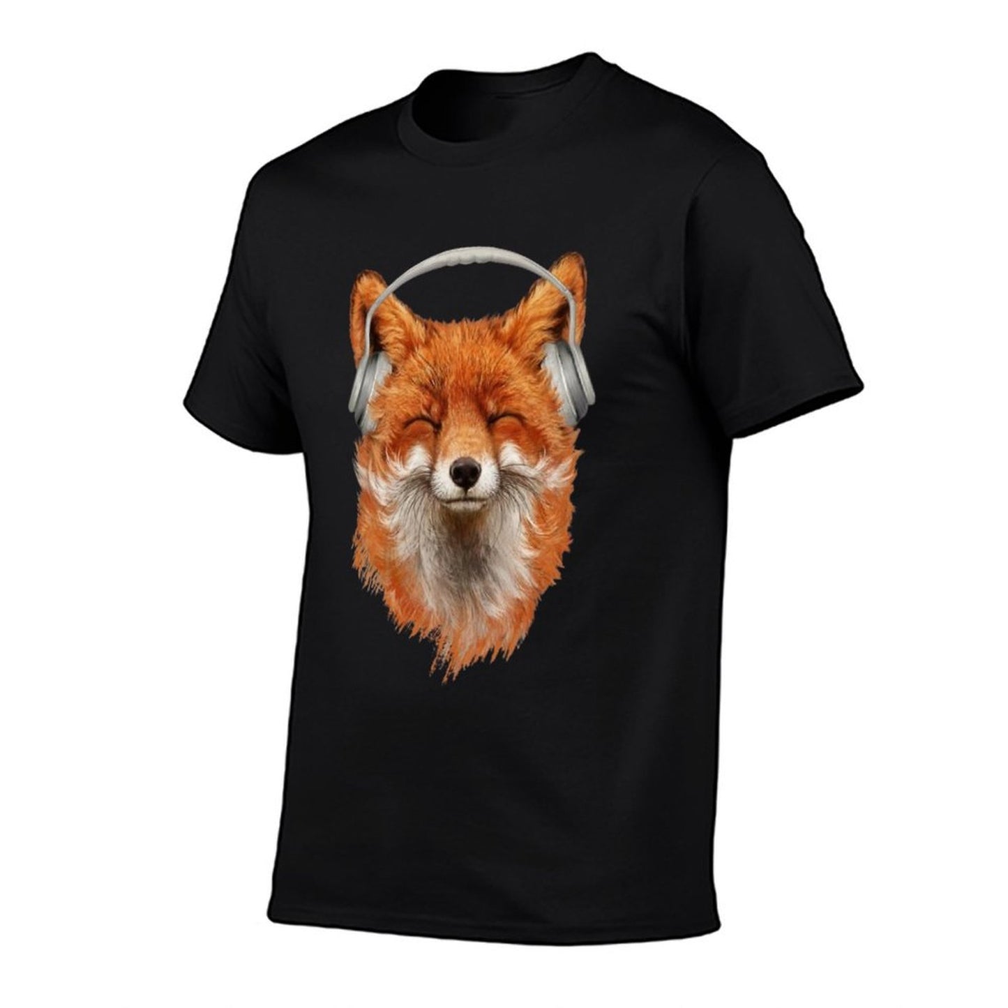 Smiling Musical Fox  Polyester Blend T-Shirt