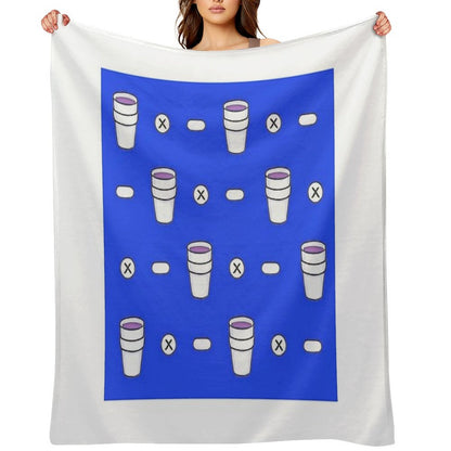 Lean & Pills (Dark Blue) Throw Blanket