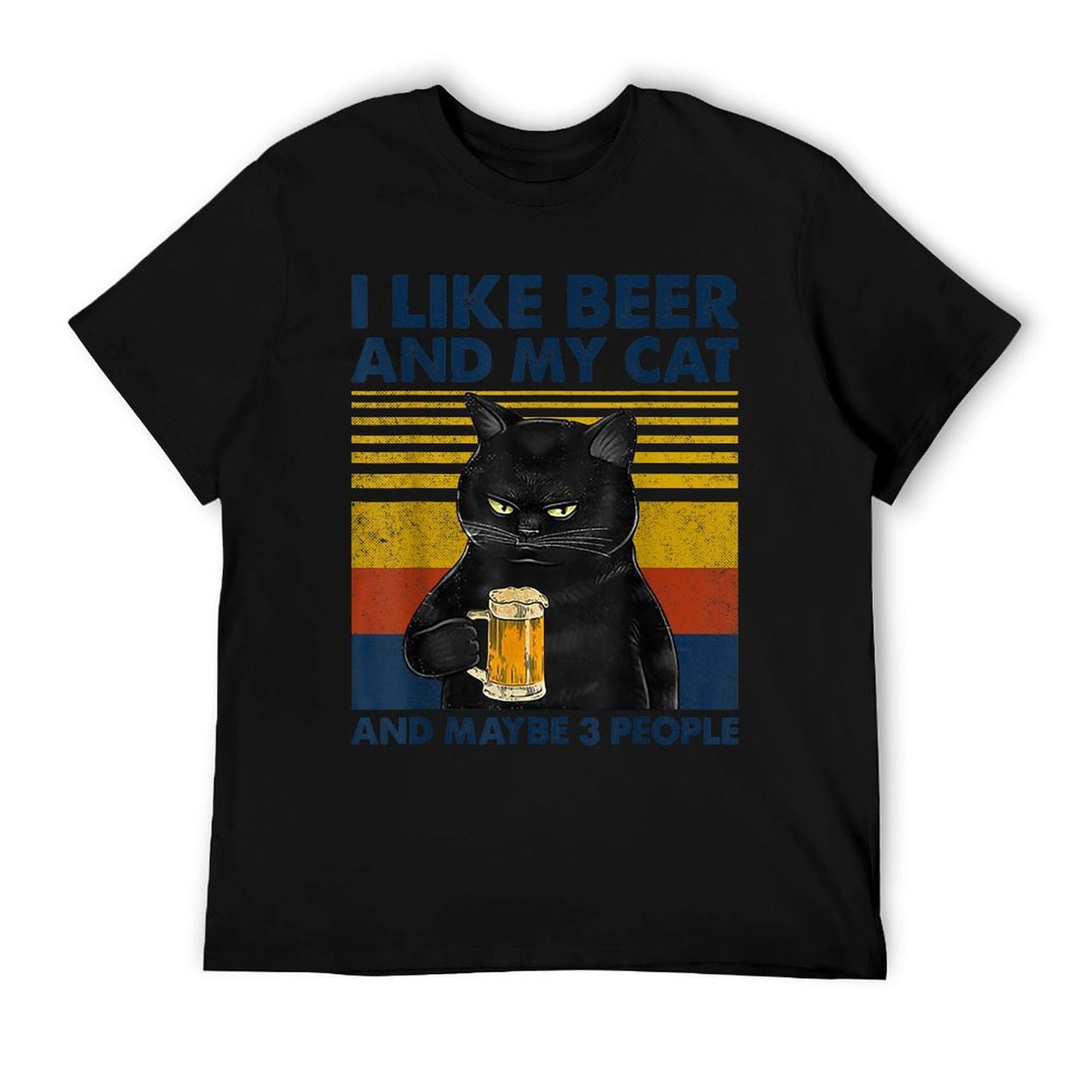 I Like Beer My Cat And Maybe 3 People Funny Cat Lovers Gift T-Shirt