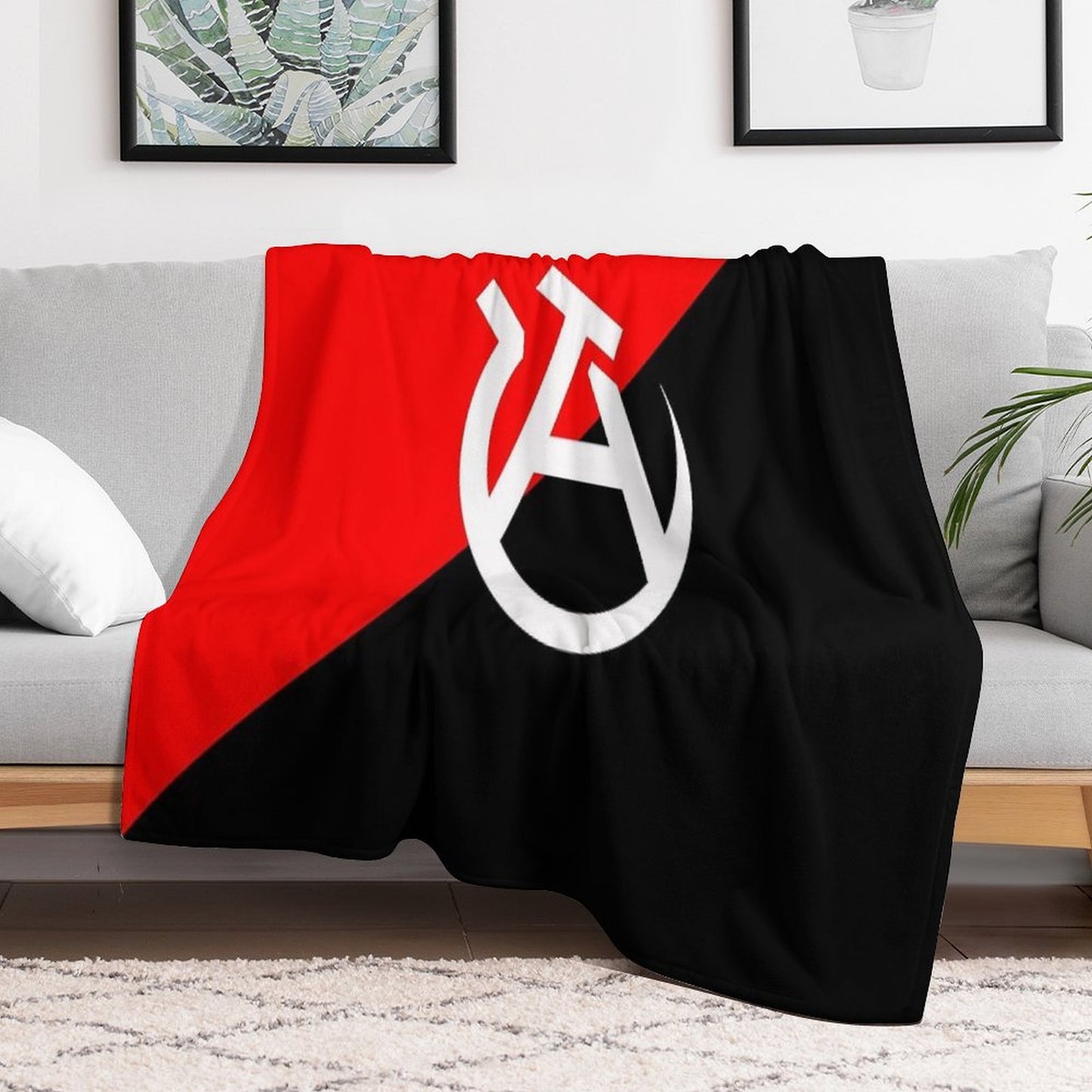 Anarcho-communist Flag Throw Blanket