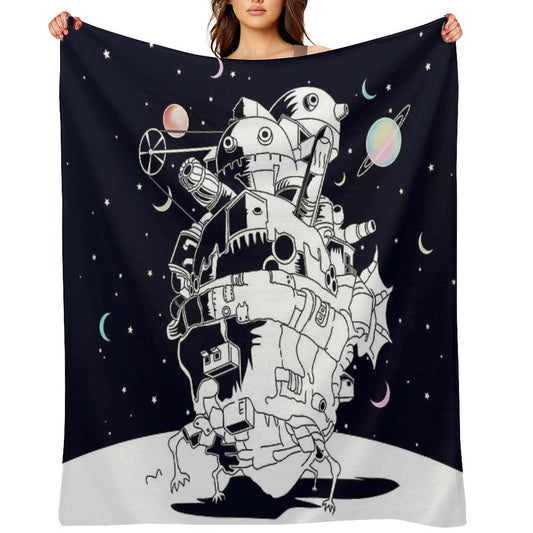 Castle in A Starry Night Throw Blanket