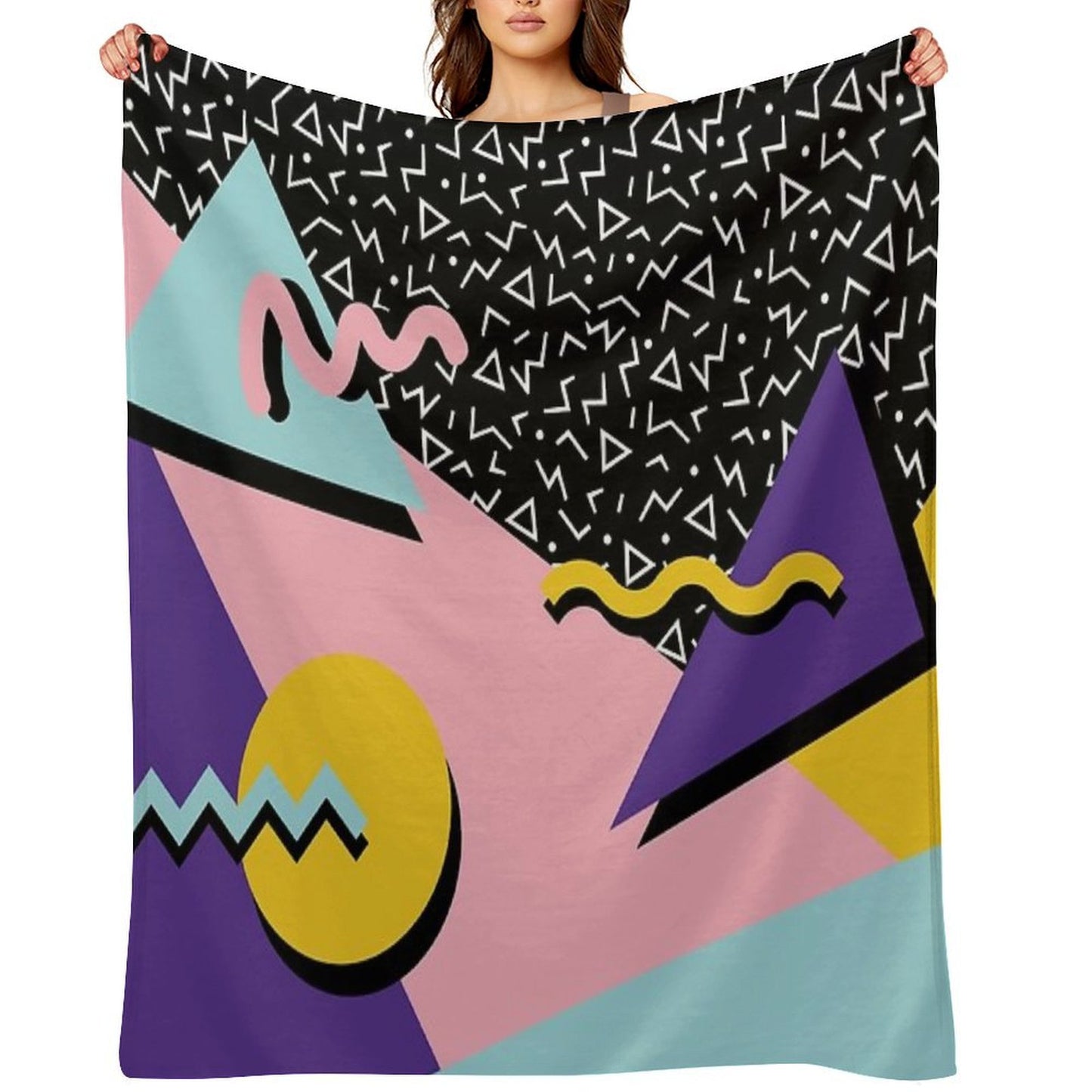 Memphis Pattern 20 - Retro 90s  80s Throw Blanket