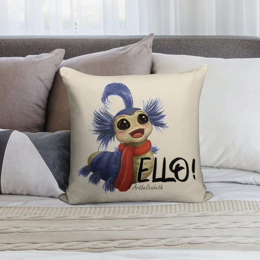 Labyrinth Worm Soft Washable Throw Pillow