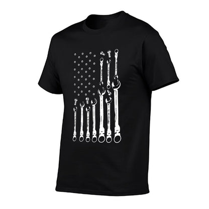 Mechanic Flag American Patriotic Flag Car Mechanic USA Flag T-Shirt