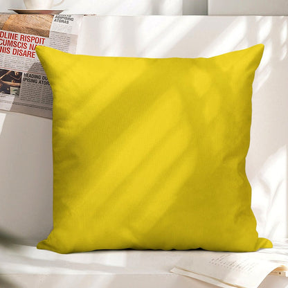 Preppy Summer Happy Sunflower Pastel Lemon Yellow Linen Throw Pillow Cover