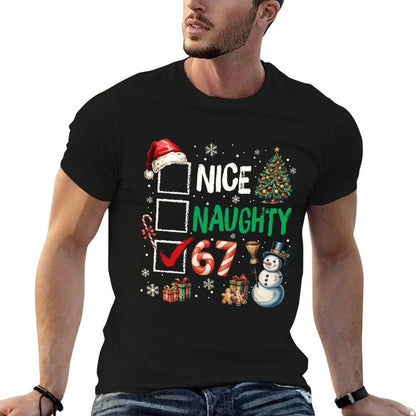 67 Nice Naughty 67 Funny Christmas Boys Girls Kids Men  Quick-drying T-Shirt