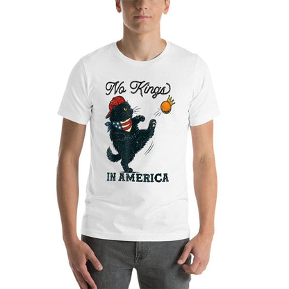 Black Cat No Kings In America  High-quality Stitching T-Shirt