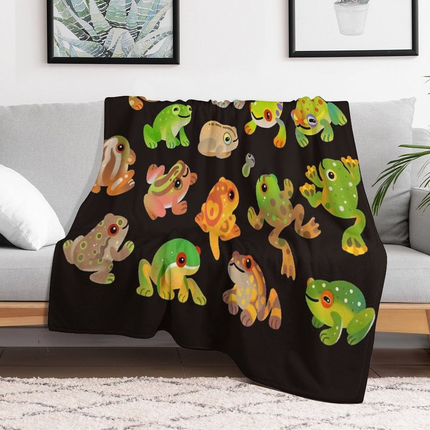 Tree Frog - Dark Throw Blanket