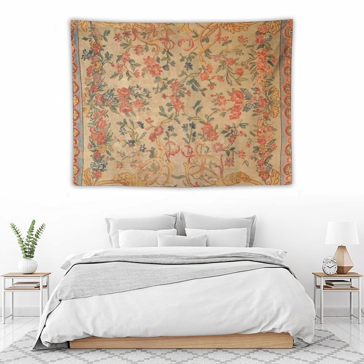 Antique French Savonnerie Rug Print Tapestry