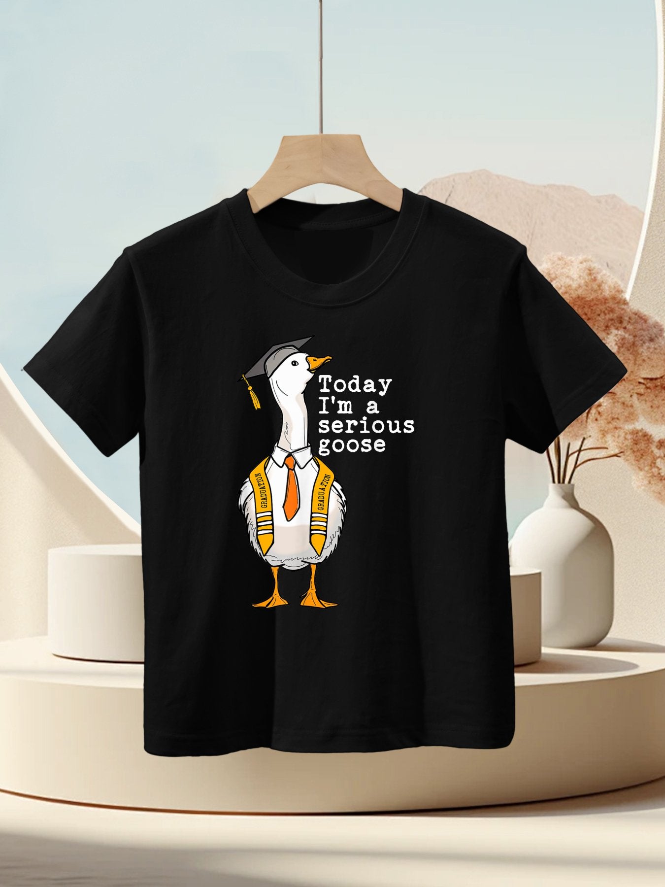 Funny Graduation Senior Silly Goose Today Im A Serious Goose Kids T-Shirt
