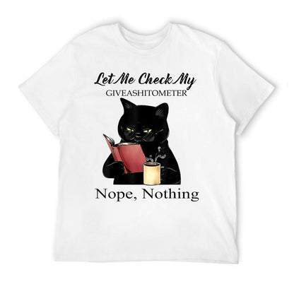 Let Me Check My Giveashitometer Nope Nothing Black Cat  Breathable T-Shirt