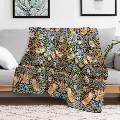 William Morris Strawberry Thief Design 1883 Throw Blanket