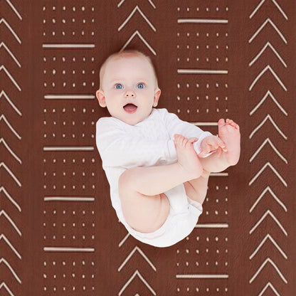 Rust Mud Cloth 1 Throw Blanket