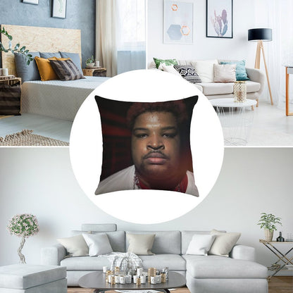Mario Judah Looking FIRE Linen Throw Pillow Cover
