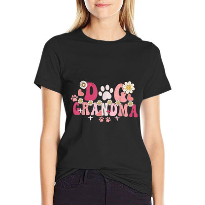 Groovy Dog Grandma Owner Mama Grandma Dog Lovers T-Shirt