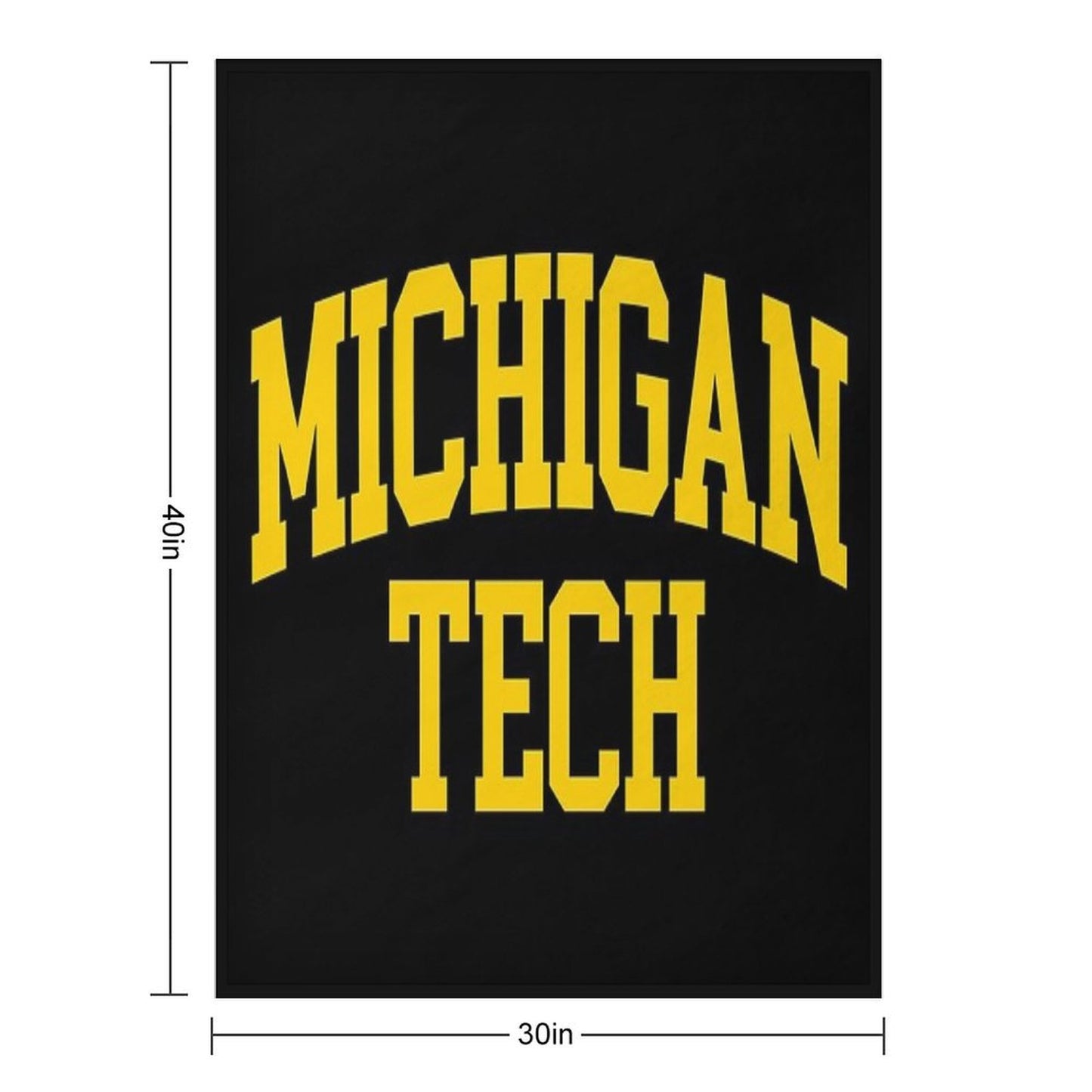 Michigan Tech - College Font Curved Throw Blanket