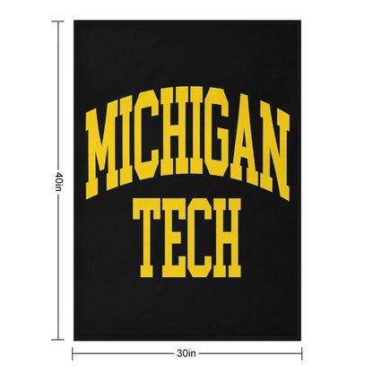 Michigan Tech - College Font Curved Throw Blanket