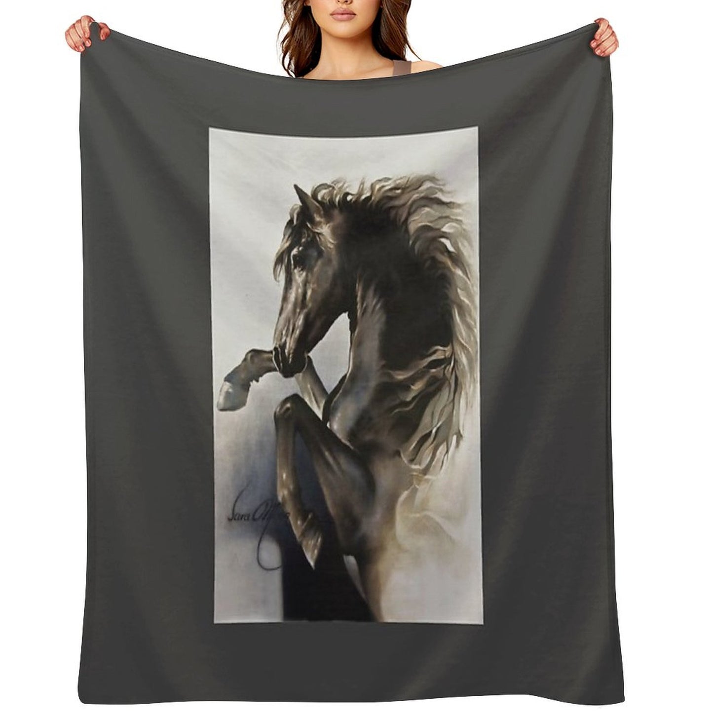 Black Fury Throw Blanket