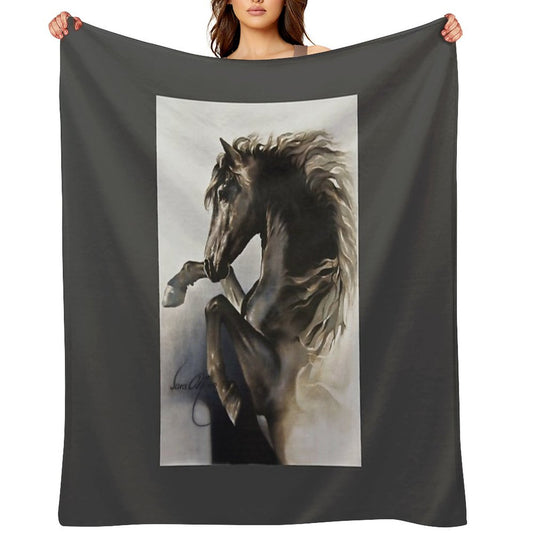 Black Fury Throw Blanket