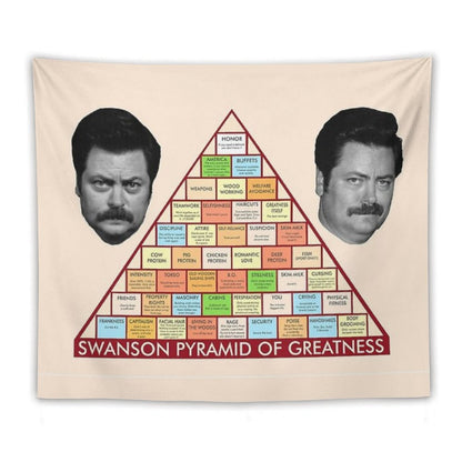 Ron Swanson Pyramid of Greatness Tapestry