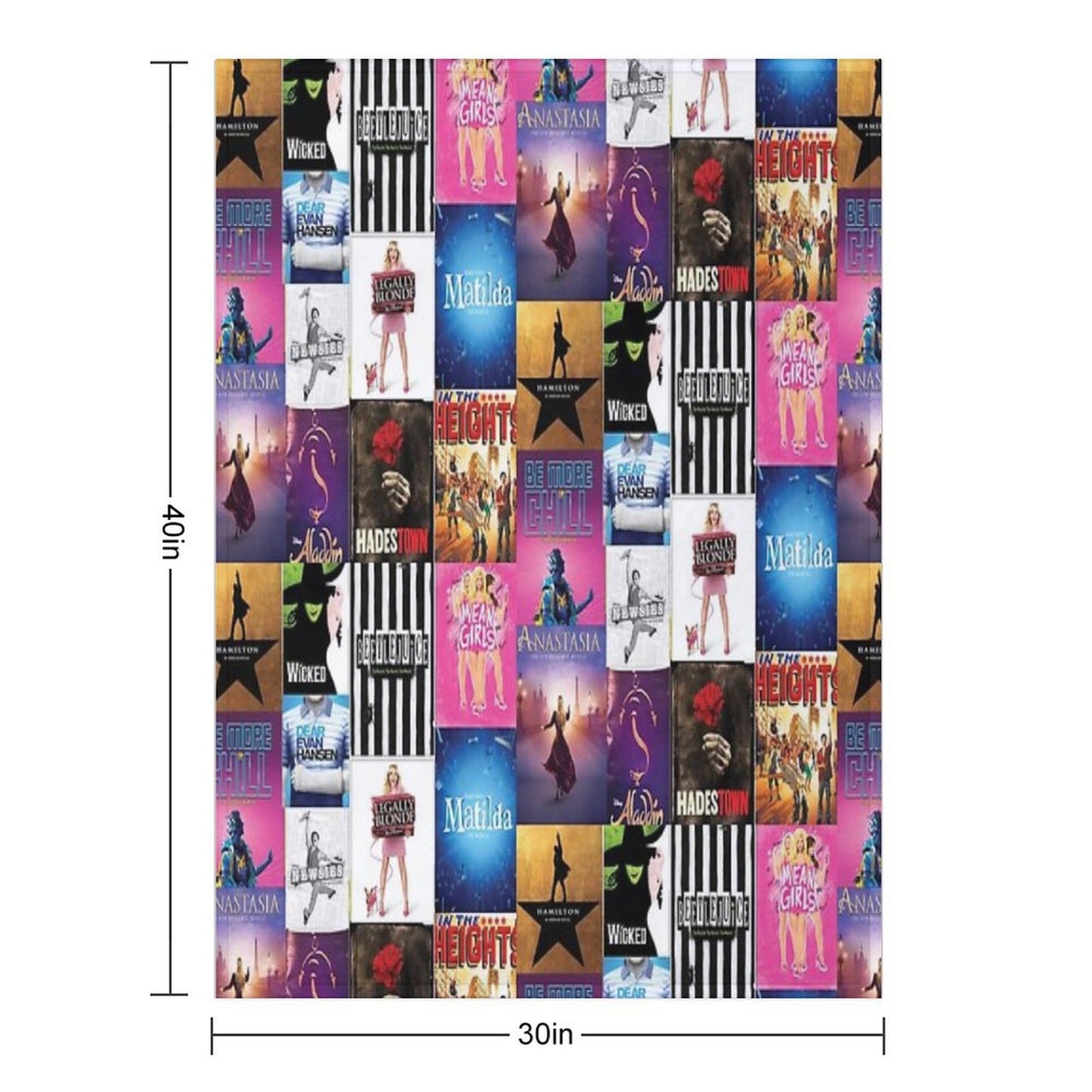 Musical Playbill Collage Throw Blanket