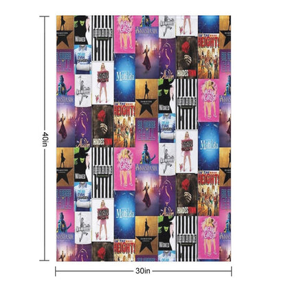 Musical Playbill Collage Throw Blanket