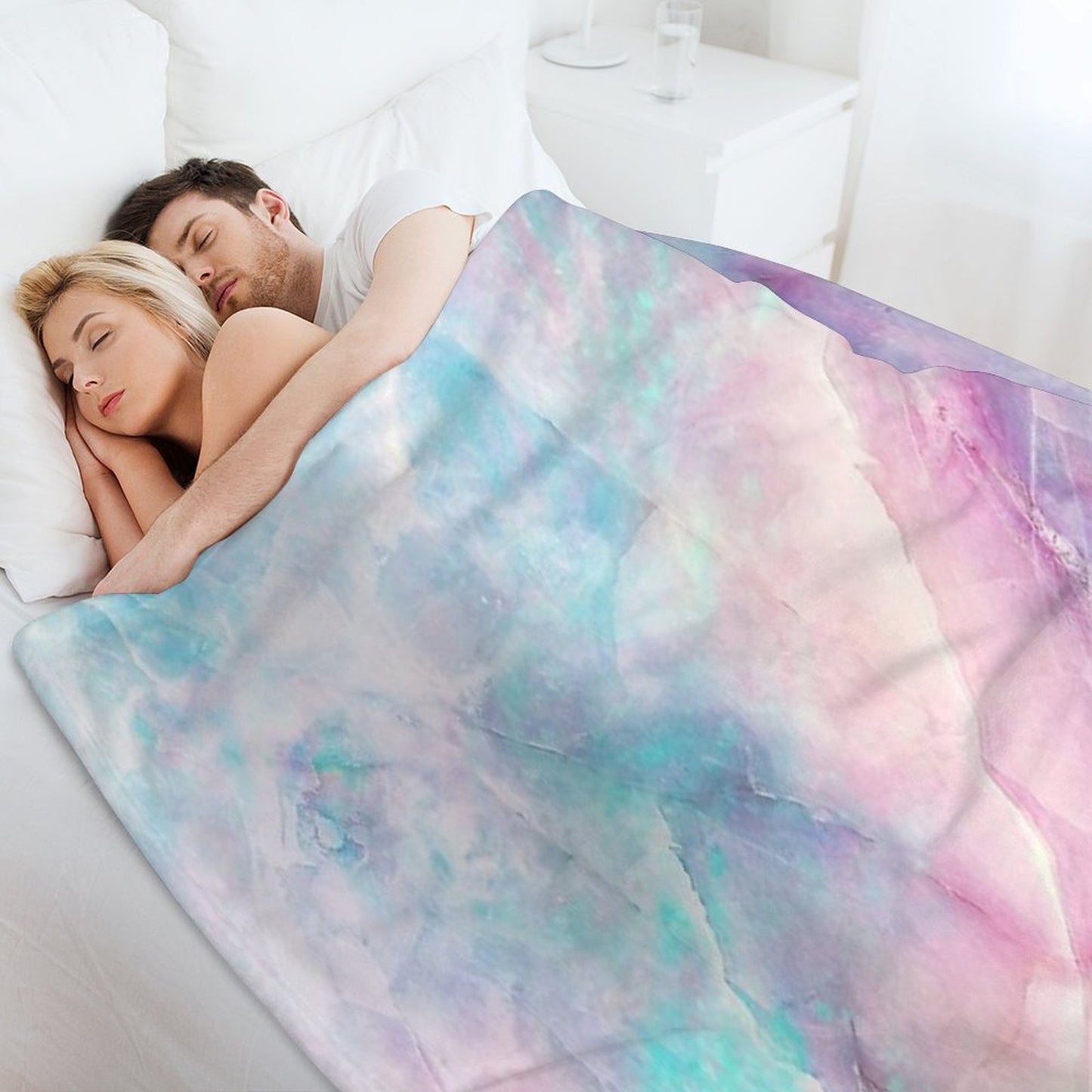 Iridescent Marble Throw Blanket