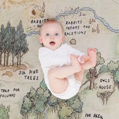 Hundred Acre Wood Map Throw Blanket