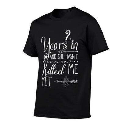 2nd Wedding Anniversary for Him Couple 2 Years of Marriage T-Shirt