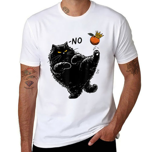 Funny Angry Black Cat Thats No Kings In America Kitty  Easy-care T-Shirt