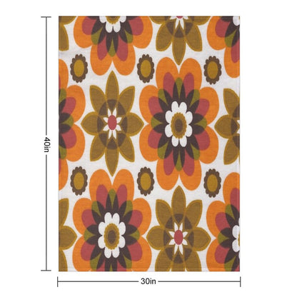 Hippie Chic Flowers Throw Blanket