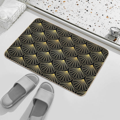 (Faux) Singapore Art Deco Motif Pattern  Non-Slip Bath Mat