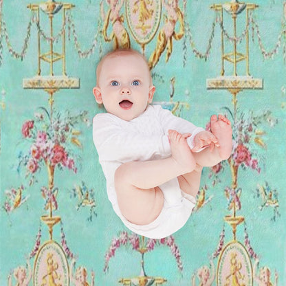 Marie Antoinette French Rococo Paris Pattern Throw Blanket