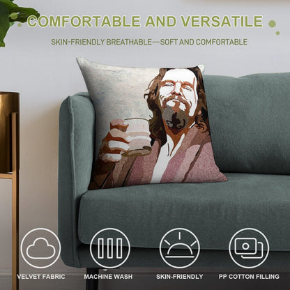 Big Lebowski DUDE Portrait Soft Anti-Pilling Throw Pillow