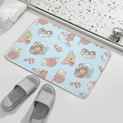 Bubu The Guinea Pig, South Pole Holiday Bath Mat