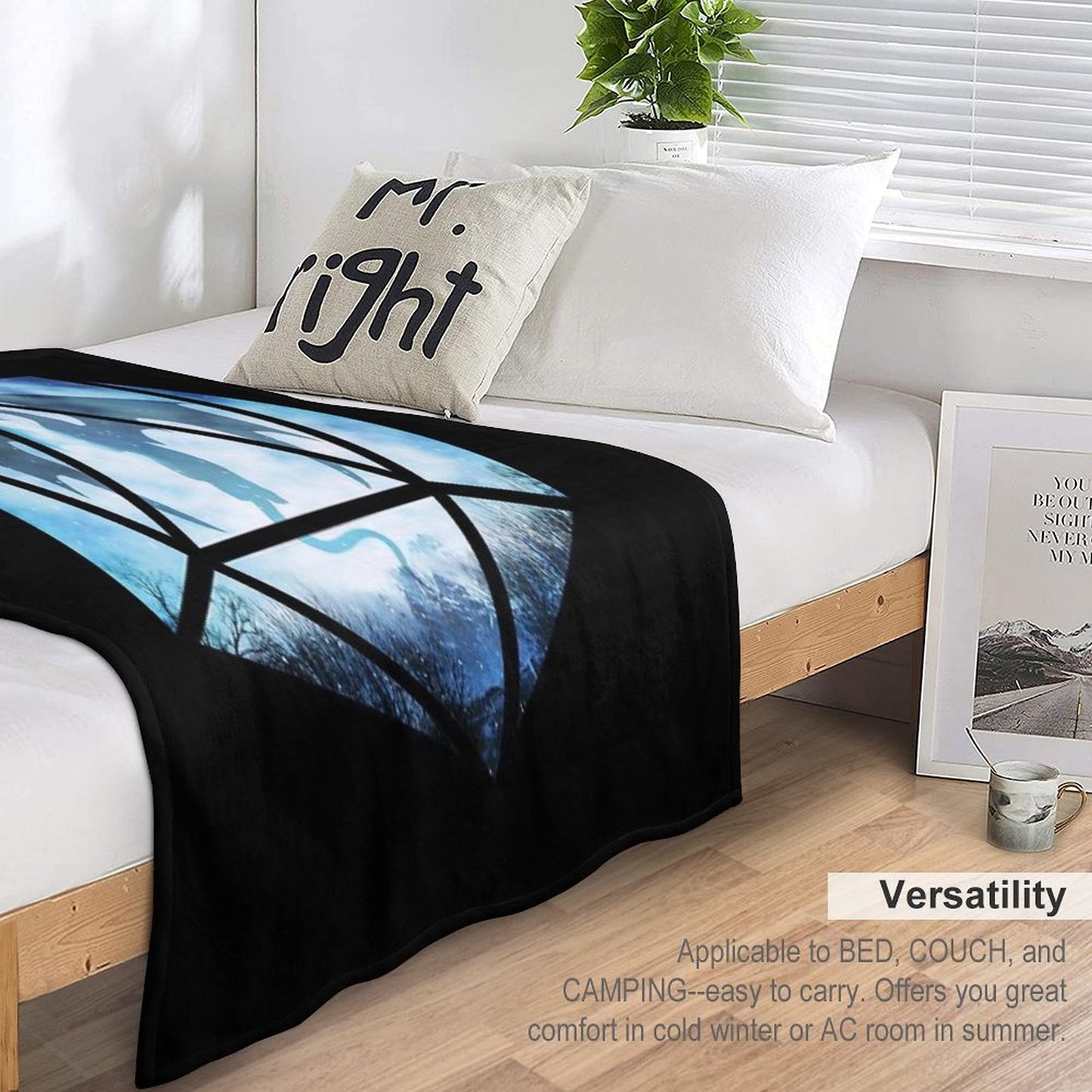 Blue Sky Ice Dragon D20 Throw Blanket