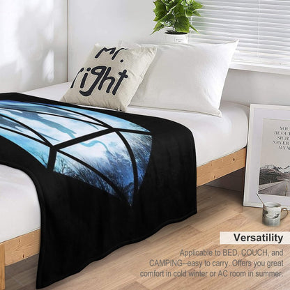 Blue Sky Ice Dragon D20 Throw Blanket