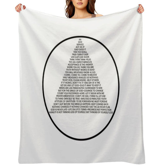 Alcoholics Anonymous Symbol in Slogans (A.A.) Throw Blanket