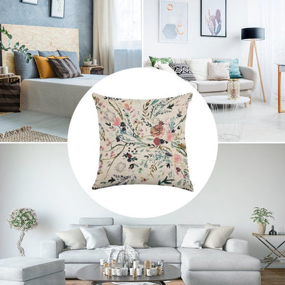 Fable Floral Linen Throw Pillow Cover