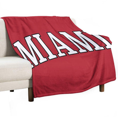 Miami U - Serif Font Curved Throw Blanket