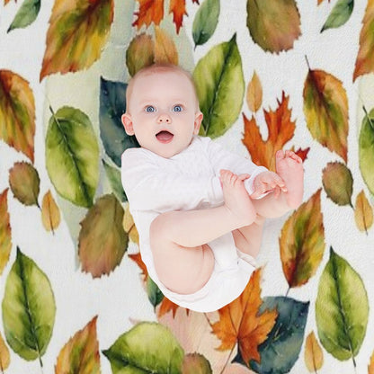 Watercolor Pattern, Autumn Leaves,Nature Inspired Throw Blanket