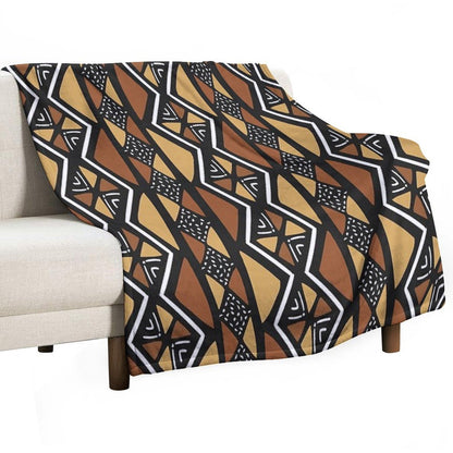 African Mud Cloth Mali Throw Blanket