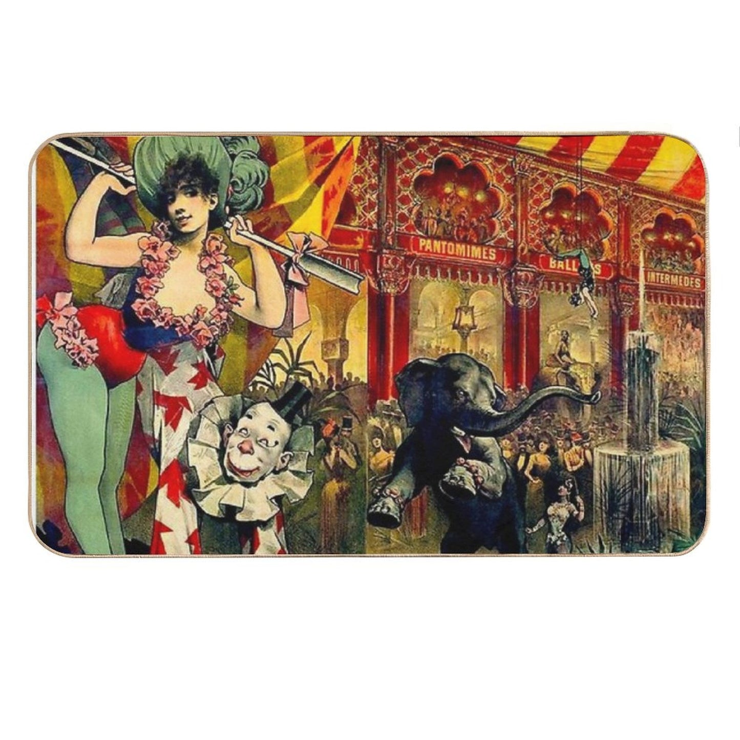 CIRCUS  Vintage 1890 Circus Advertising Print Bath Mat