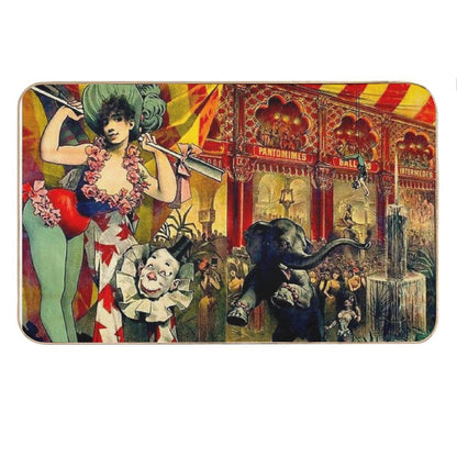 CIRCUS  Vintage 1890 Circus Advertising Print Bath Mat