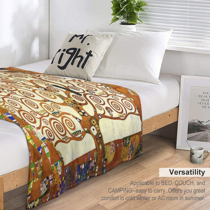 HD The Tree of Life, 1905 by Gustav Klimt - HIGH DEFINITION Throw Blanket