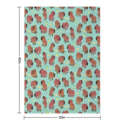 Capybath Time Throw Blanket