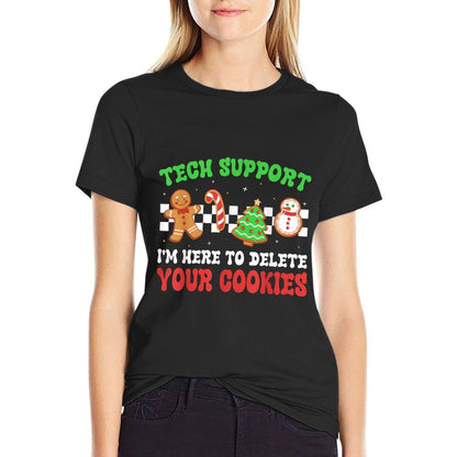 Christmas Tech Support Here to Delete Cookies Xmas Men Women  Lightweight T-Shirt